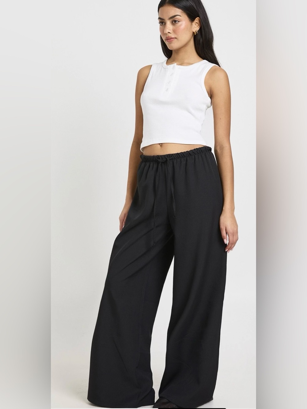 Wide Leg Elastic Waist Pants - Black Sz 3X.            Bx3